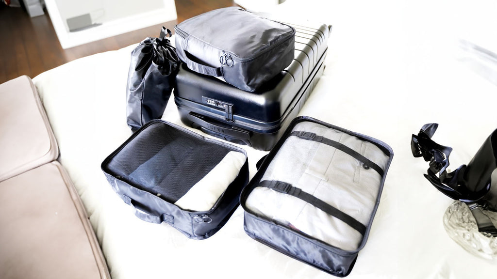 Luggage with packing cubes